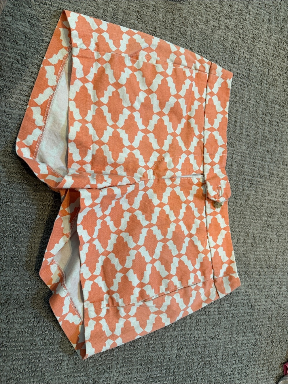 J. Crew Coral and Aqua Trim Patterned Shorts